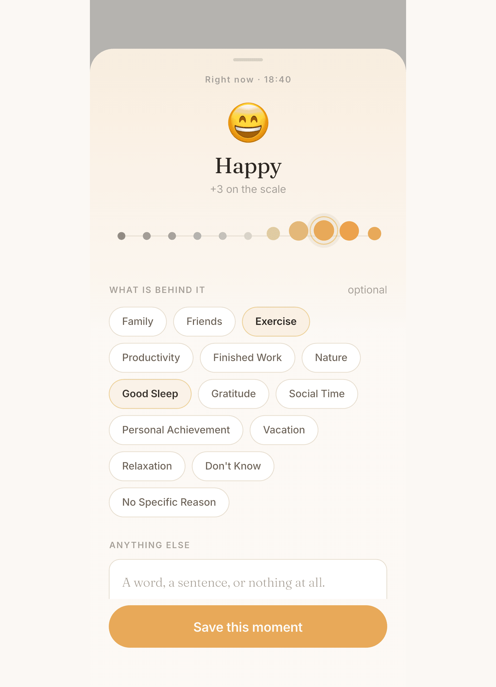 Mood Patterns reason categories