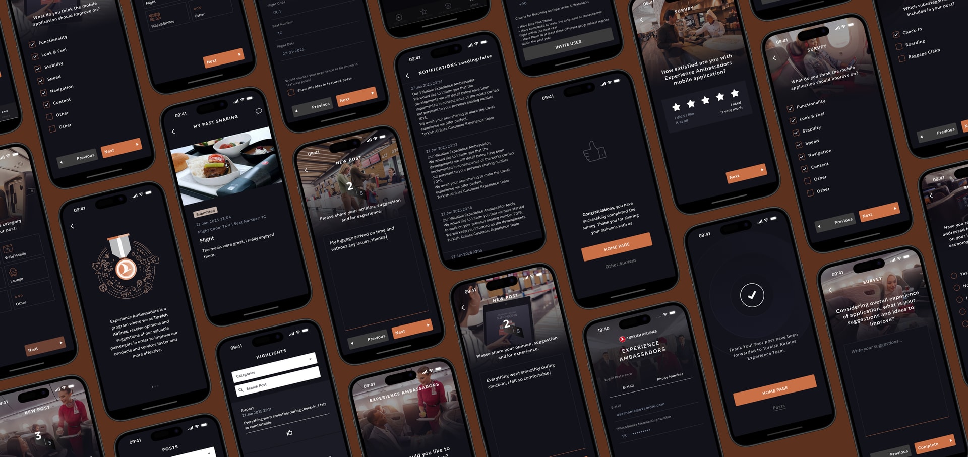 Experience Ambassadors App Screens